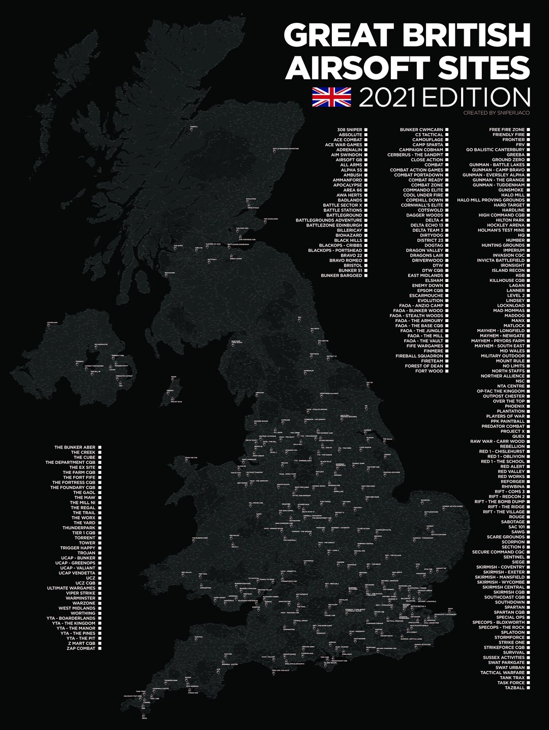 Large UK AIRSOFT Sitemap Poster 30 X 40 Etsy UK