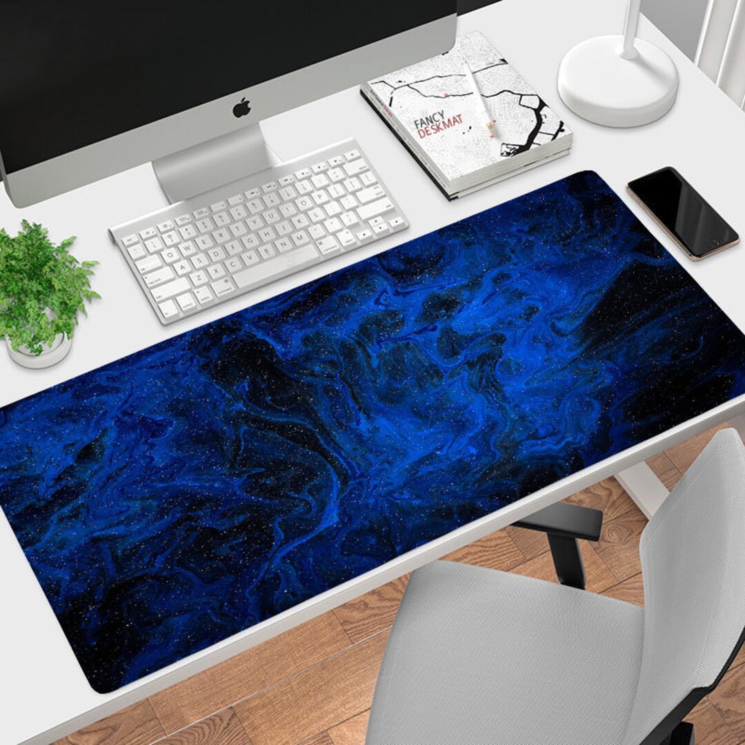 Abstract Blue Desk Mat Large Gaming Mousepad Cute Gamer Etsy Australia