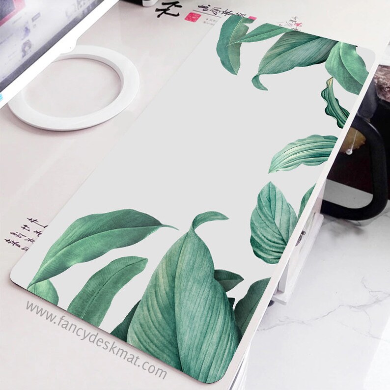 Foliage Tropical Leaves Desk Mat Cute Desk Mat Boho Desk - Etsy