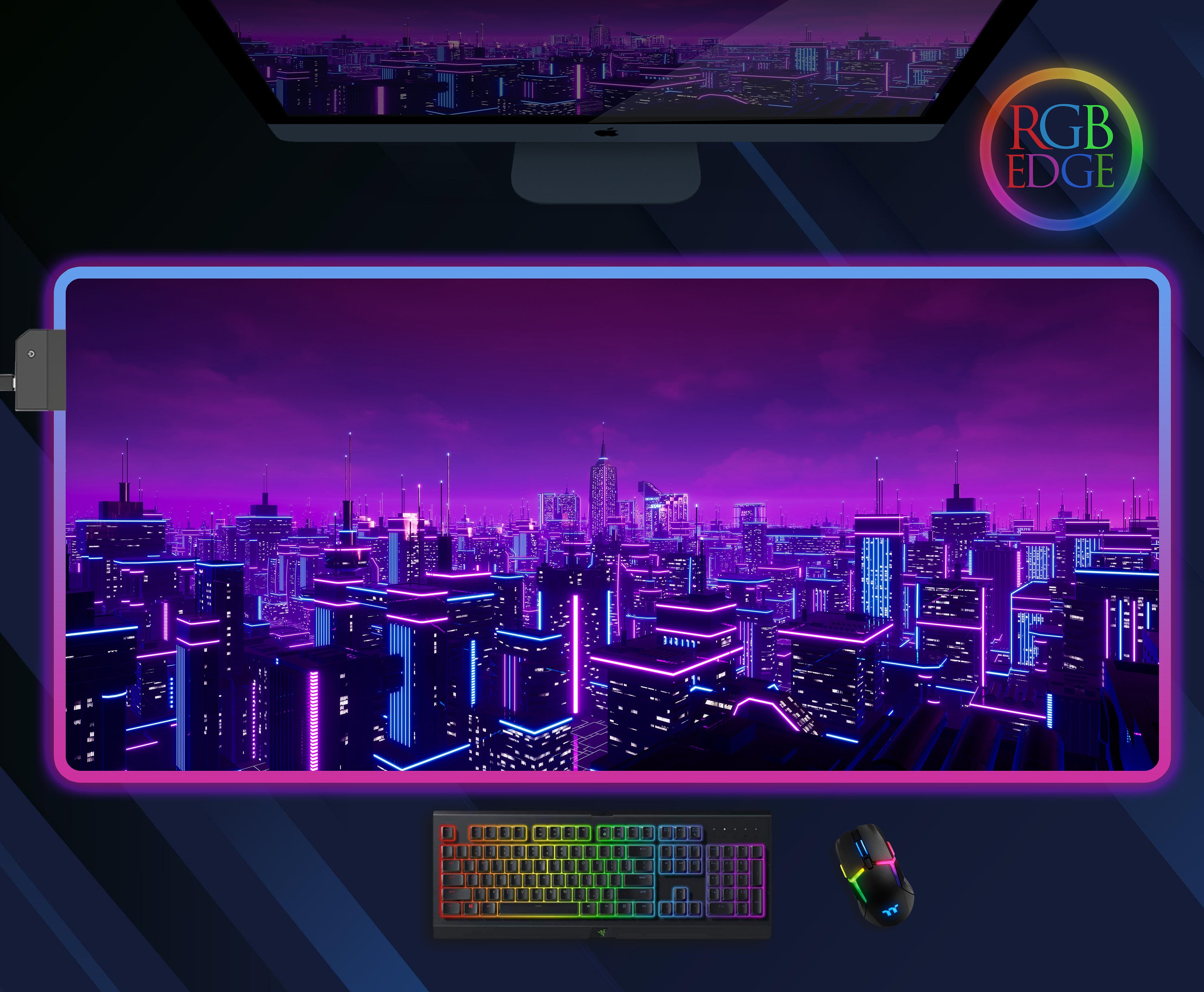 Metaverse City Neon Desk Extra Gaming Mousepad - Etsy
