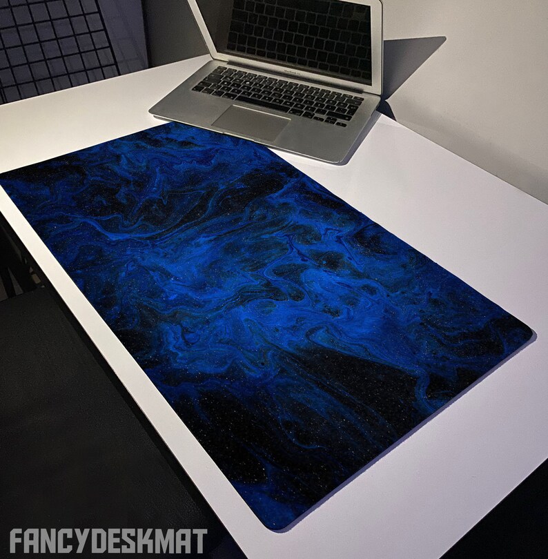 Abstract Blue RGB Desk Mat Cute Gaming Mousepad With LED Neon Etsy