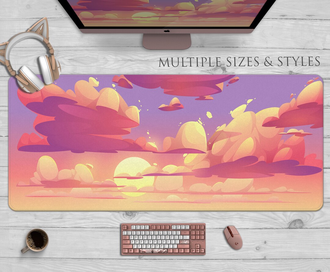Sunset Sky Desk Mat Anime Aesthetic Gaming Mousepad XXL Desk - Etsy