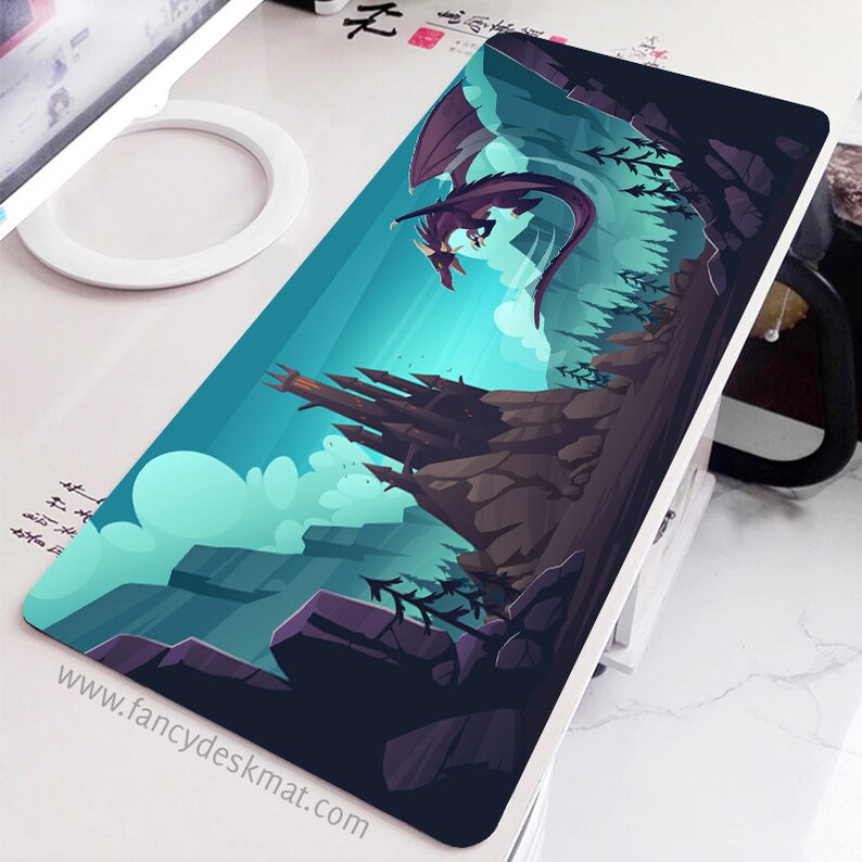 Medieval Dragon Desk Mat Cute Desk Pad Extra Large Desk Mat Etsy