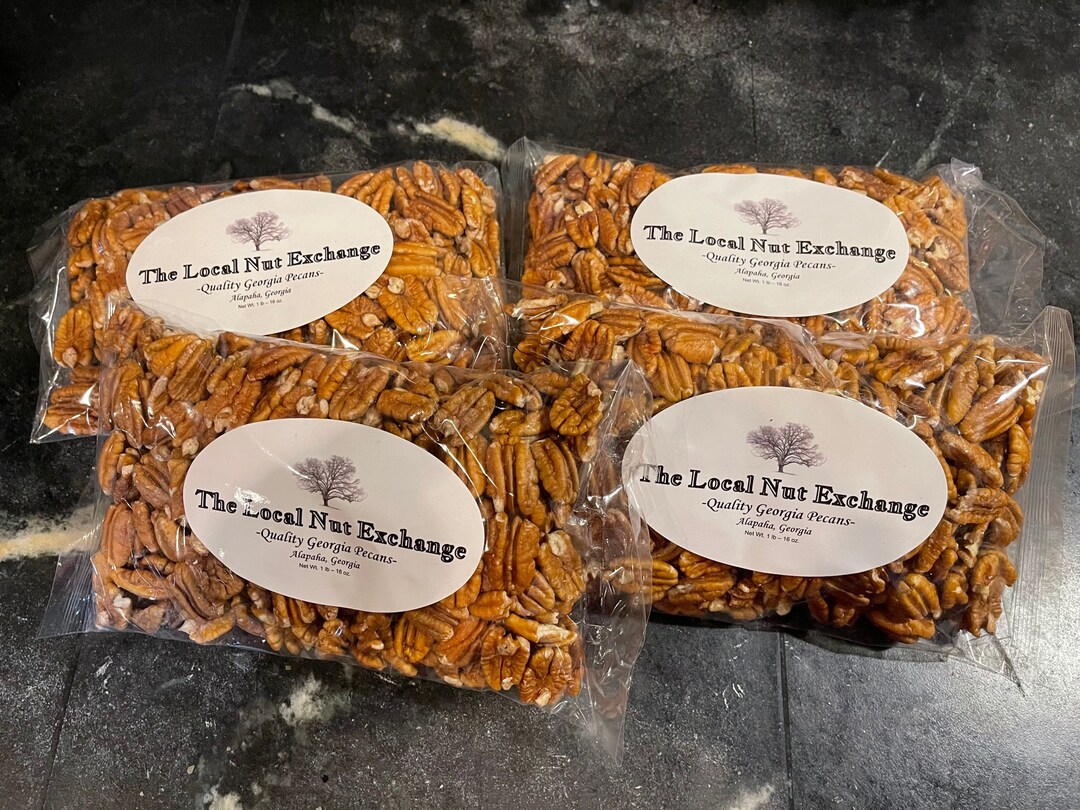 Pecan Halves / 4 1 Pound Bags / Pecans 1 Pound / Raw Pecan Halves / Lot