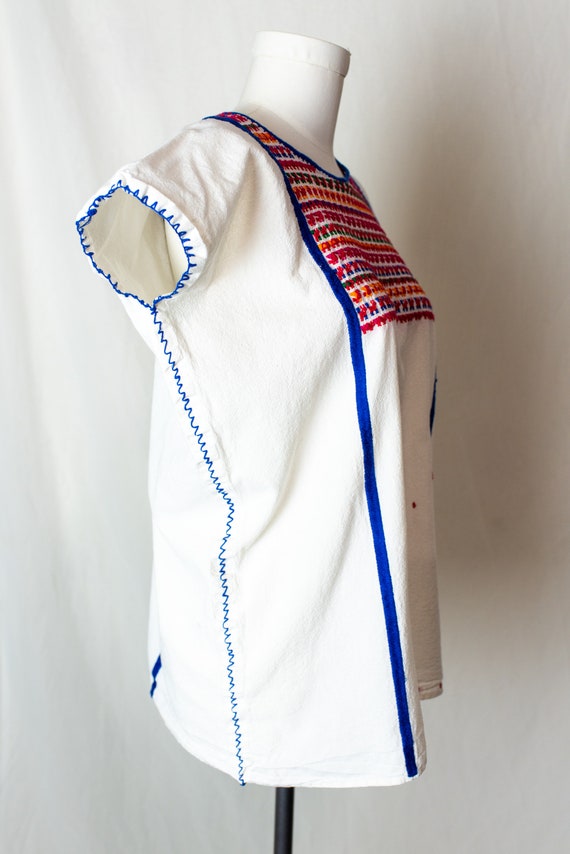 Embroidered Mexican Peasant Blouse // Cotton Musl… - image 5