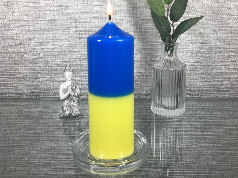 Ukraine Flag Candle Pray for Ukraine Candle Support Ukraine Etsy