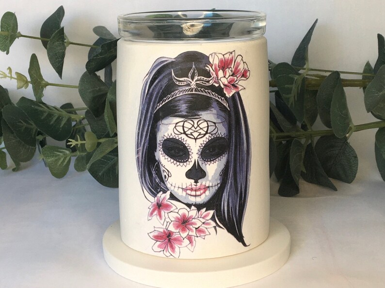 Wax Warmer Tealight Sugar Skull Decor Wax Melt Burner Goth Etsy