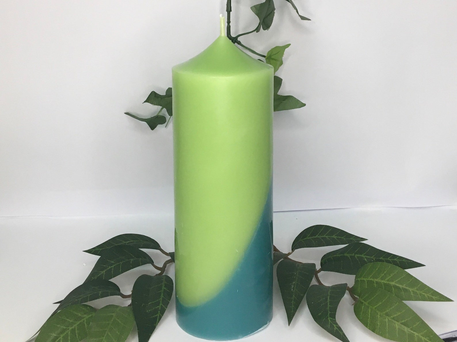 Two Tone Pillar Candle Large Pillar Candle Handmade Pillar Etsy UK
