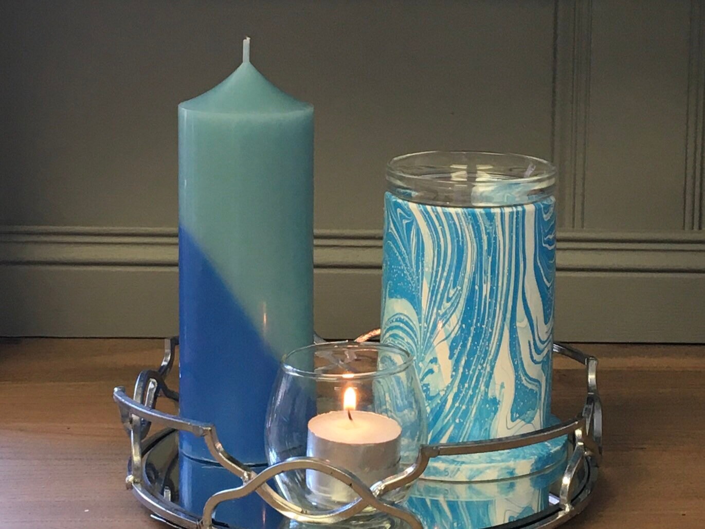 Two Tone Pillar Candle Large Pillar Candle Handmade Pillar Etsy UK