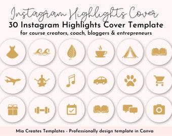 Instagram Highlight Cover Pink, Editable Instagram Highlight Covers, Instagram Story Highlights, IG Story Icons, Lifestyle Highlight Covers
