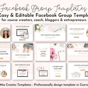 Facebook Group Templates, Editable Canva Templates, Facebook Post Templates, Facebook Bundle Templates, Social Media Template Pack