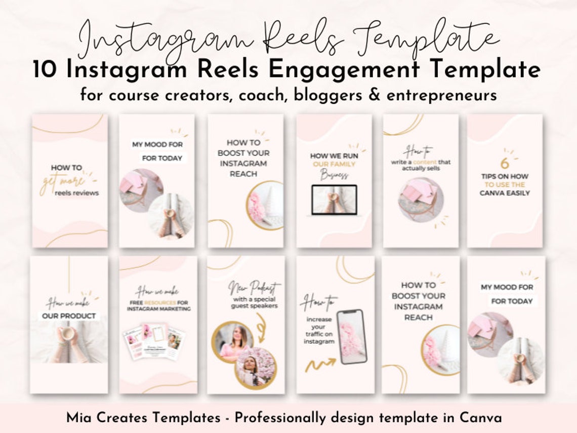 Instagram Reels Templates Canva Instagram Templates Editable Etsy