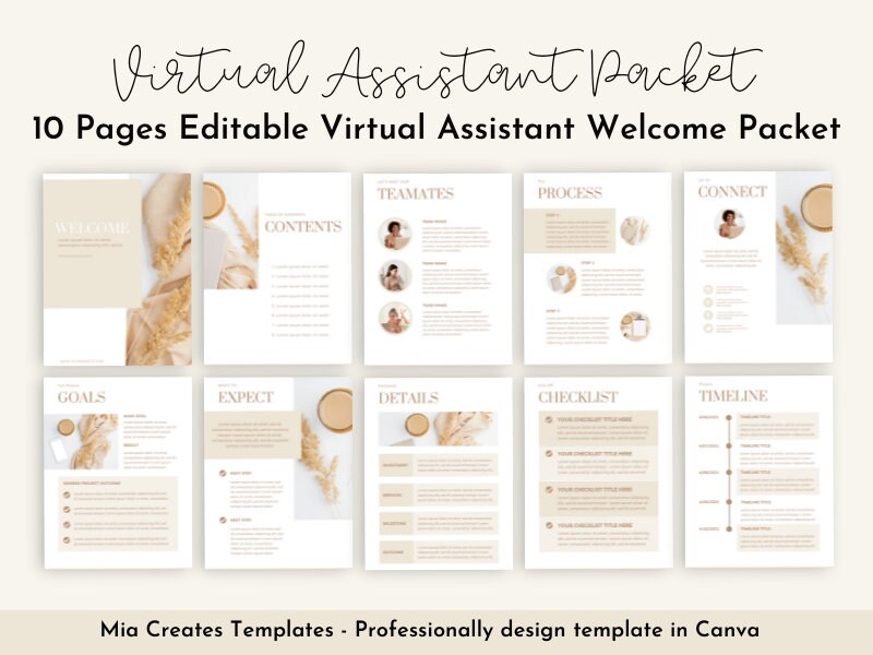 Virtual Assistant Welcome Packet Template, Virtual Assistant Onboarding ...