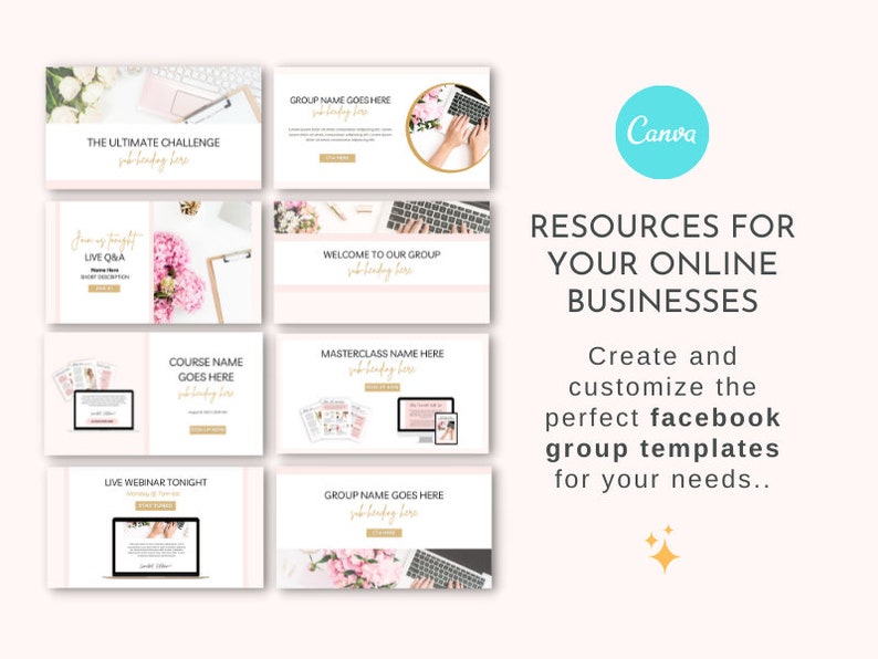 Facebook Group Templates Editable Canva Templates Facebook Etsy