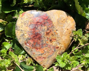 CRAZY LACE AGATE Heart, The Stone of Laughter, for Bringing Joy into Your Life!