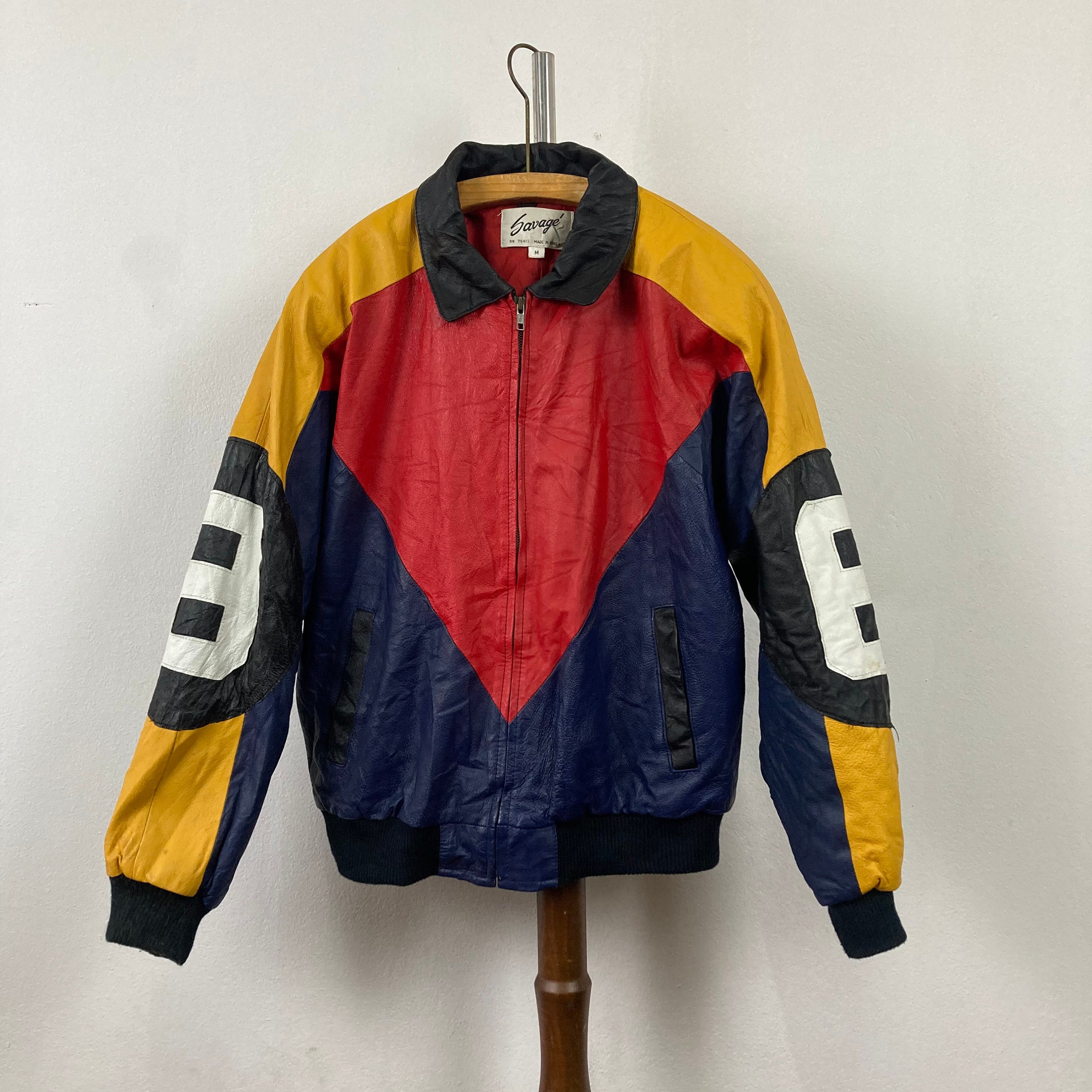 90s vintage 8 ball leather jacket Etsy