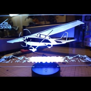 Unique Aviation Gift First Solo RGB LED Night Light Plaque for Man Cave