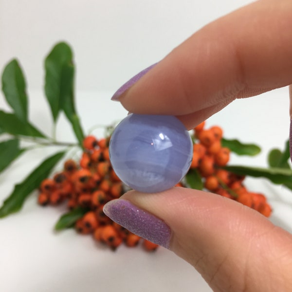 Blue Lace Agate Sphere Reiki Crown Chakra Crystal Shop UK