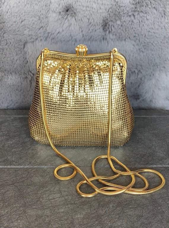 Vintage la Regale Gold Mesh Evening Bag W/ Ball 