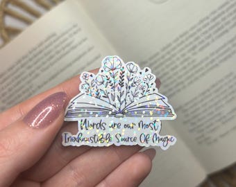 Holographic Bookish Sticker | Kindle, Romance Reader