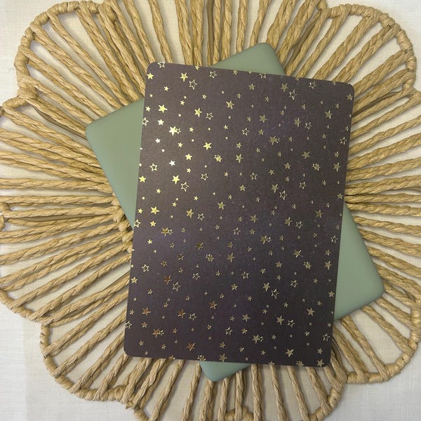 Gold Foil Celestial Kindle Insert | Decorative Digital Reader Cover | Stary Galaxy Kindle Accessory