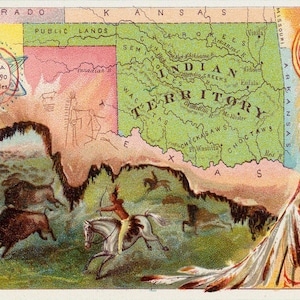 Mapa do Território de Oklahoma 1890