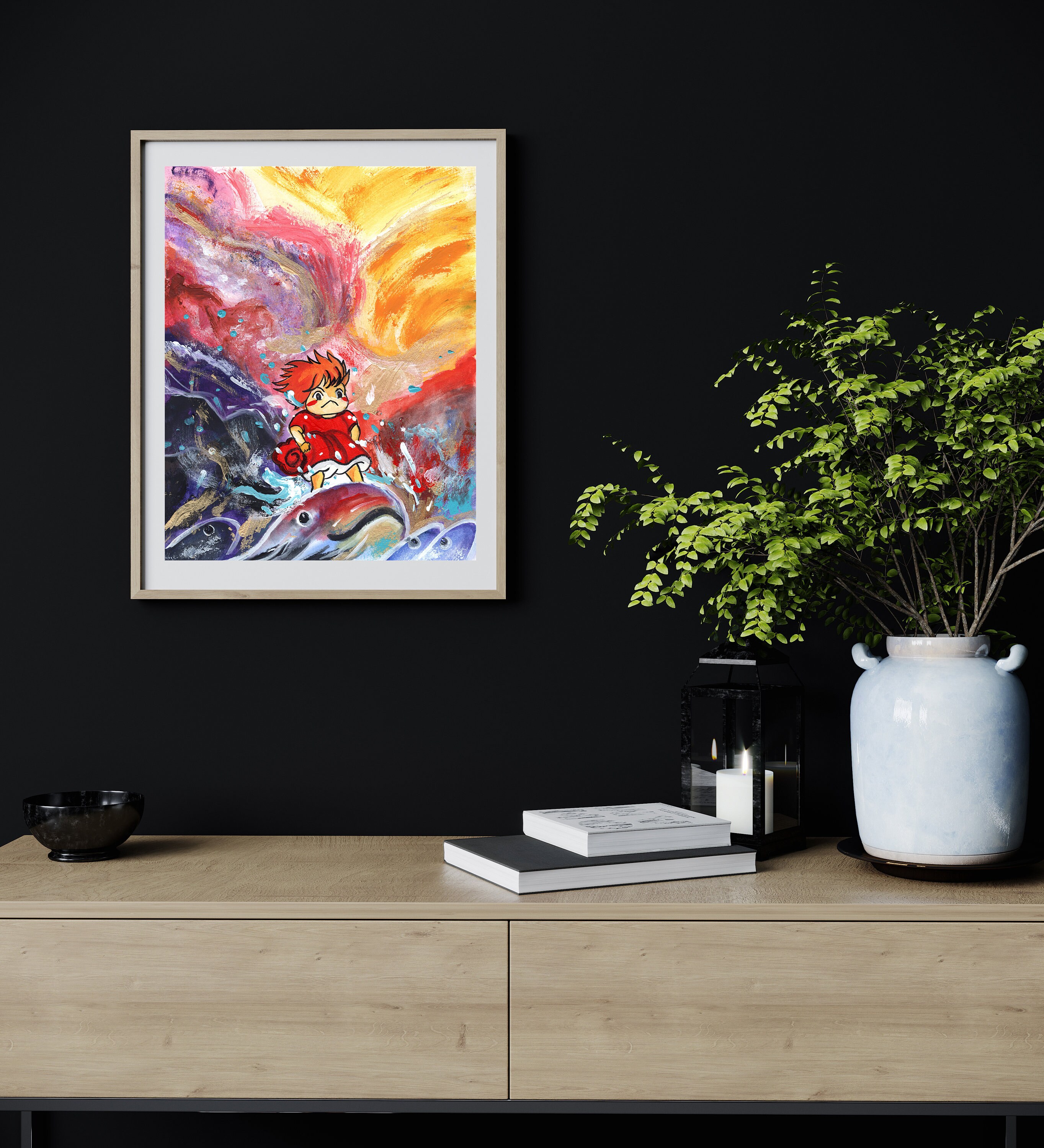 Original Watercolor Art / Ponyo / Ocean / Studio Ghibli / - Etsy