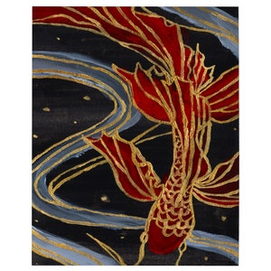 Original Watercolor Painting / Japanese Koi Art / Fish / Pond / Giclée Art Print / 5x7 / 8x10 / 11x 14