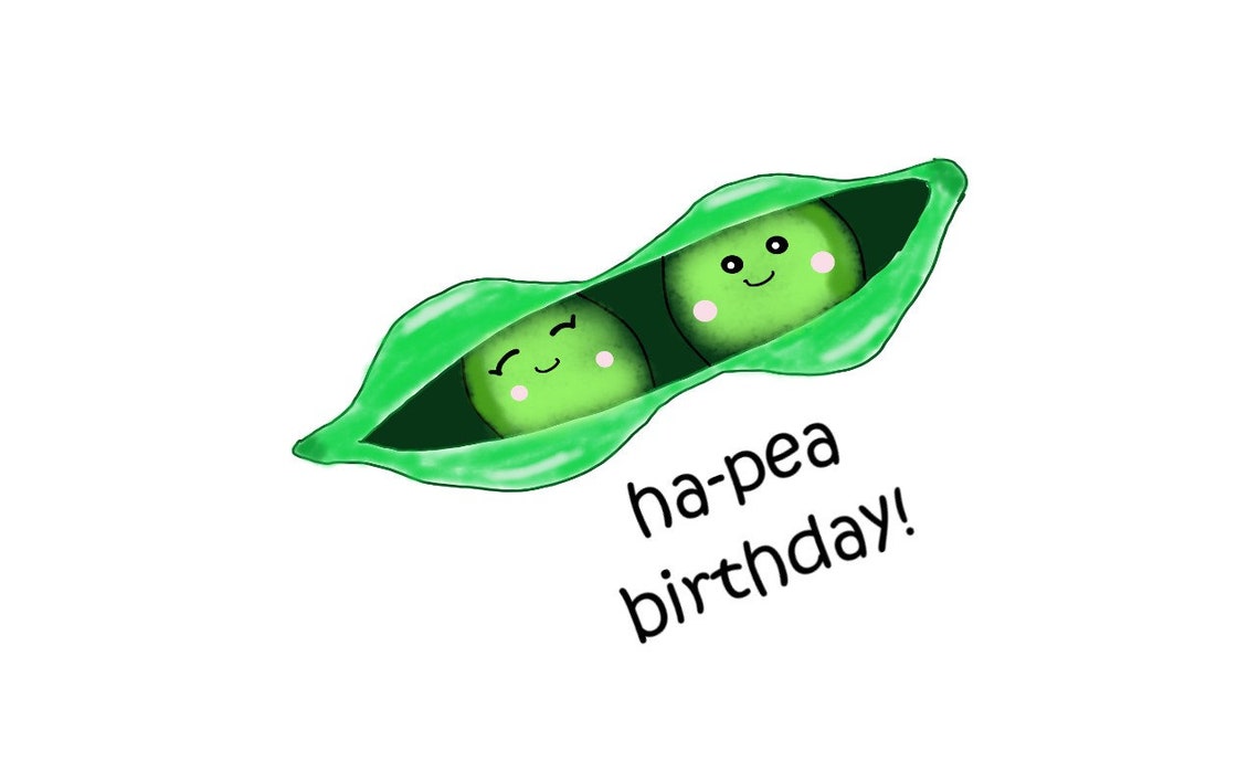Two Peas in a Pod Birthday Card Birthday Card Peas in a Etsy UK
