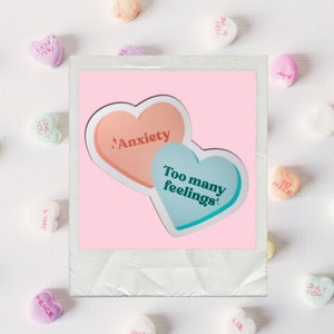 Candy Feelings Conversation Hearts Stickers – Waterproof, matte, vinyl sticker