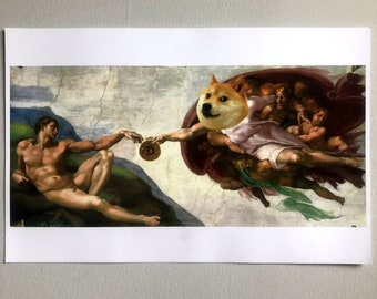 Creation Of Doge 11"x17" poster (Dogecoin Cryptocurrency)
