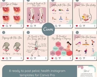 Pelvic Health Instagram Templates for use with Canva Pro