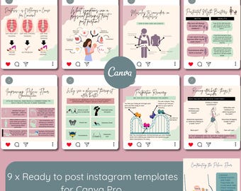 Postpartum Recovery Instagram Templates for Canva Pro | Doula templates | Pelvic health templates | Postpartum education templates