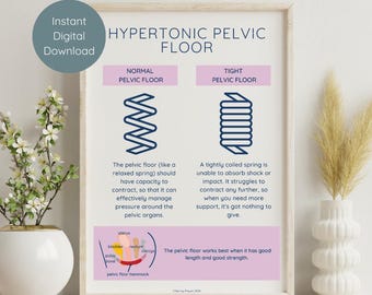 Hypertonic Pelvic Floor Poster | Therapy Clinic Art (PDF)