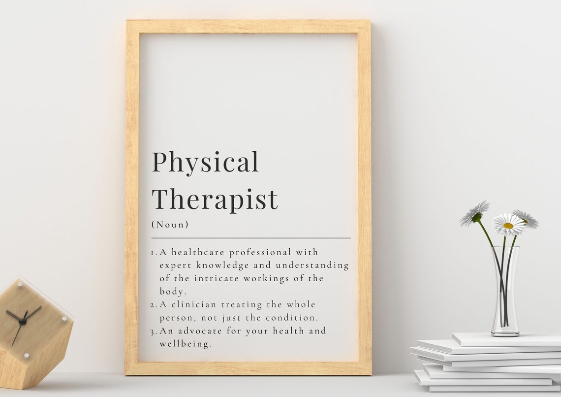 Physical Therapist Definition Poster Physical Therapy Printables