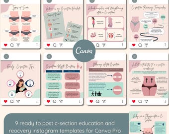 C-Section Recovery Instagram Templates | Canva Pro
