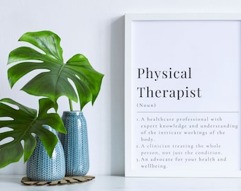 Physical Therapist Definition Poster | Clinic Decor (Digital Download)