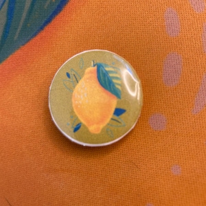 Lemon Button | Pin | Pinback
