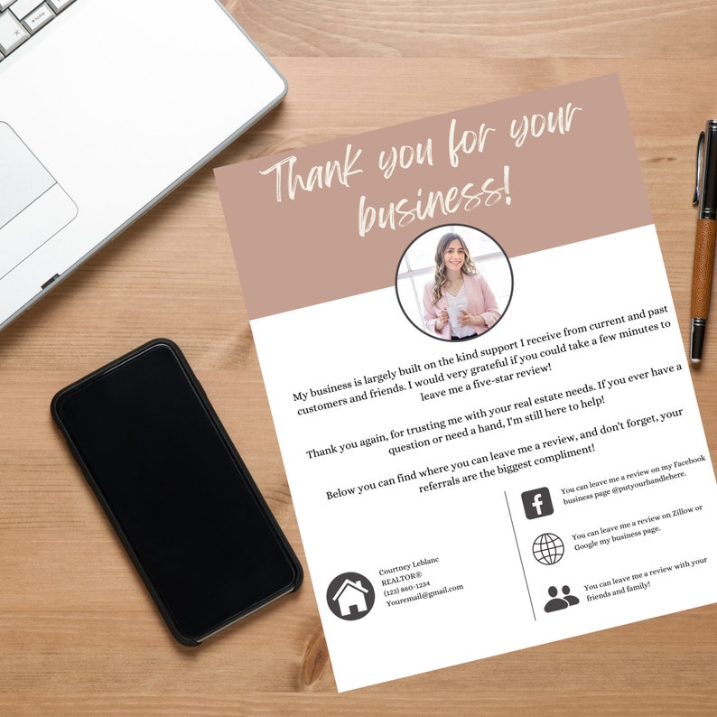 Review Request Template for Real Estate Agents Client Etsy