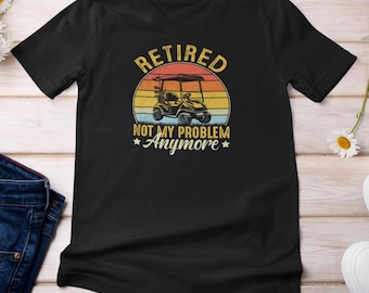 Shirt gepensioneerde golfer, grappig golfpensioen T-shirt, pensioen cadeau voor golfer, golfkar T-shirt voor mannen vader echtgenoot