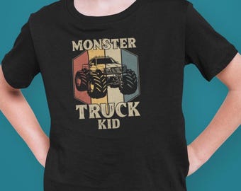 Monster Truck-kindershirt voor jongens, T-shirt vrachtwagenliefhebber jeugd, Monster Truck-T-shirt voor kinderen, verjaardagscadeau voor jongen