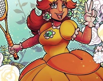 Daisy Poster - Gamer Nerdy Kawaii Flower Tennis Game Room Decor
