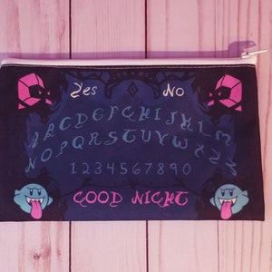 Boo Ouija Board Pencil Bag - Copic Marker Pencil Case Kawaii Gamer Nerdy Cute Ghost Luigi&#39;s Mansion Mario