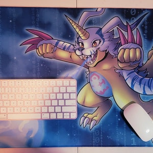 Gabumon Deskmat - Office Supply Cute Kawaii Anime Nerdy Gamer Digital Trading Card Game