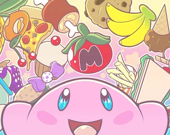 Kirby Food Poster - Cute, Kawaii, Gamer, Nerdy