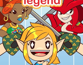 Cooking Legend Poster - Gamer, Cooking Mama, Legend of Zelda, Link, Urbosa, Sidon, Food