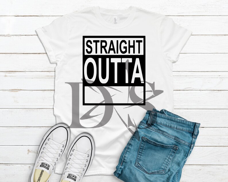 Straight Outta Blank Template SVG Etsy