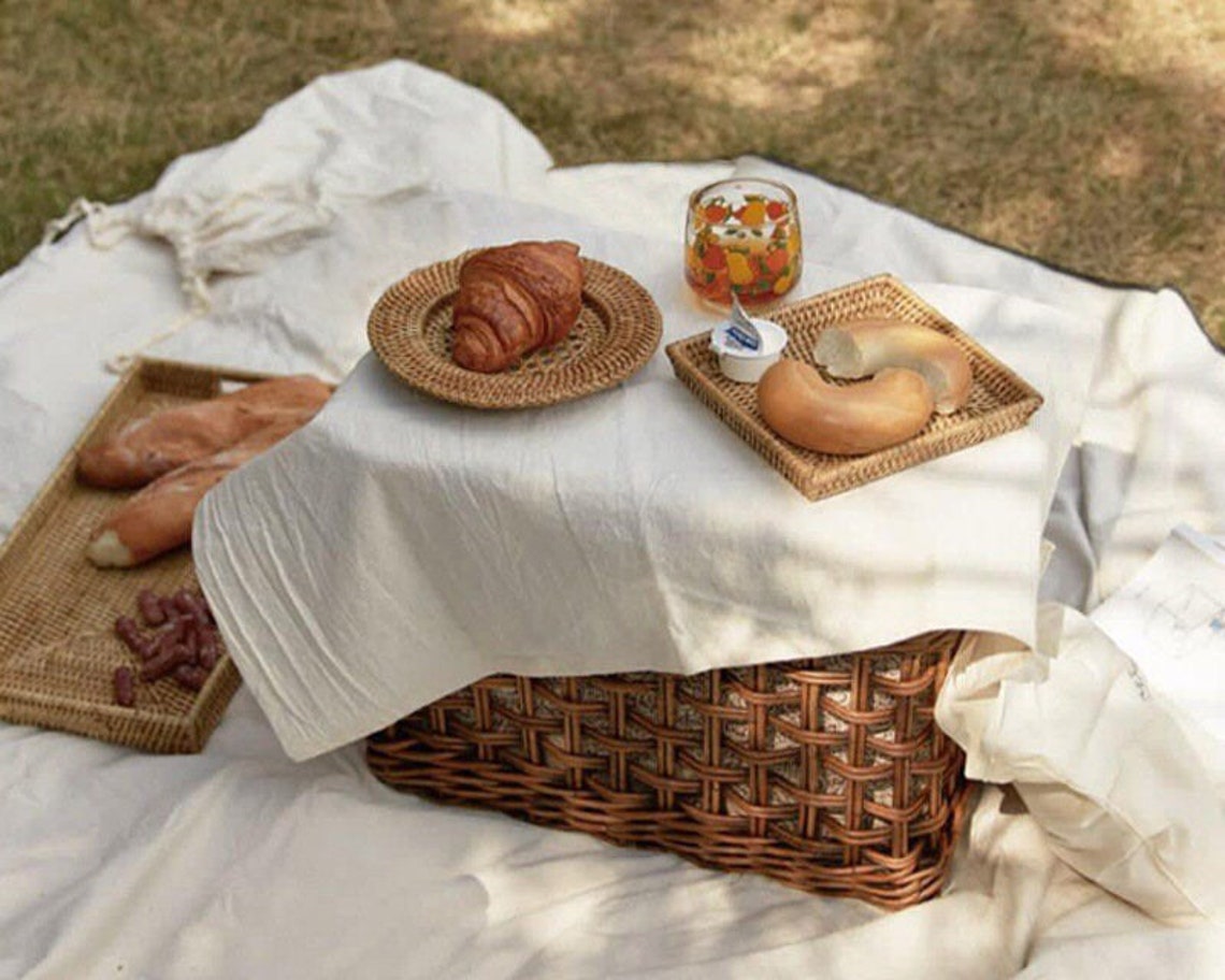 Cotton Waterproof Boho Picnic Rug White boho picnic blanket Etsy