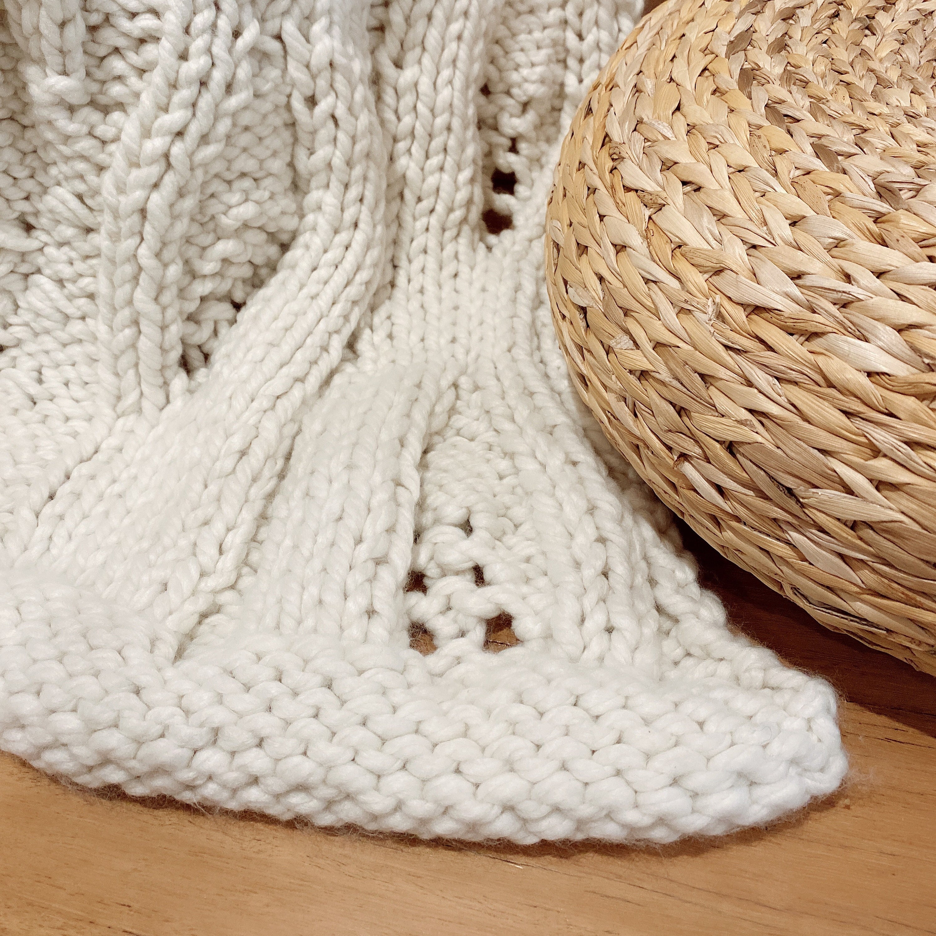 Ivory Handmade Chunky Knit Blanket Throw Cosy Soft Weighted Etsy