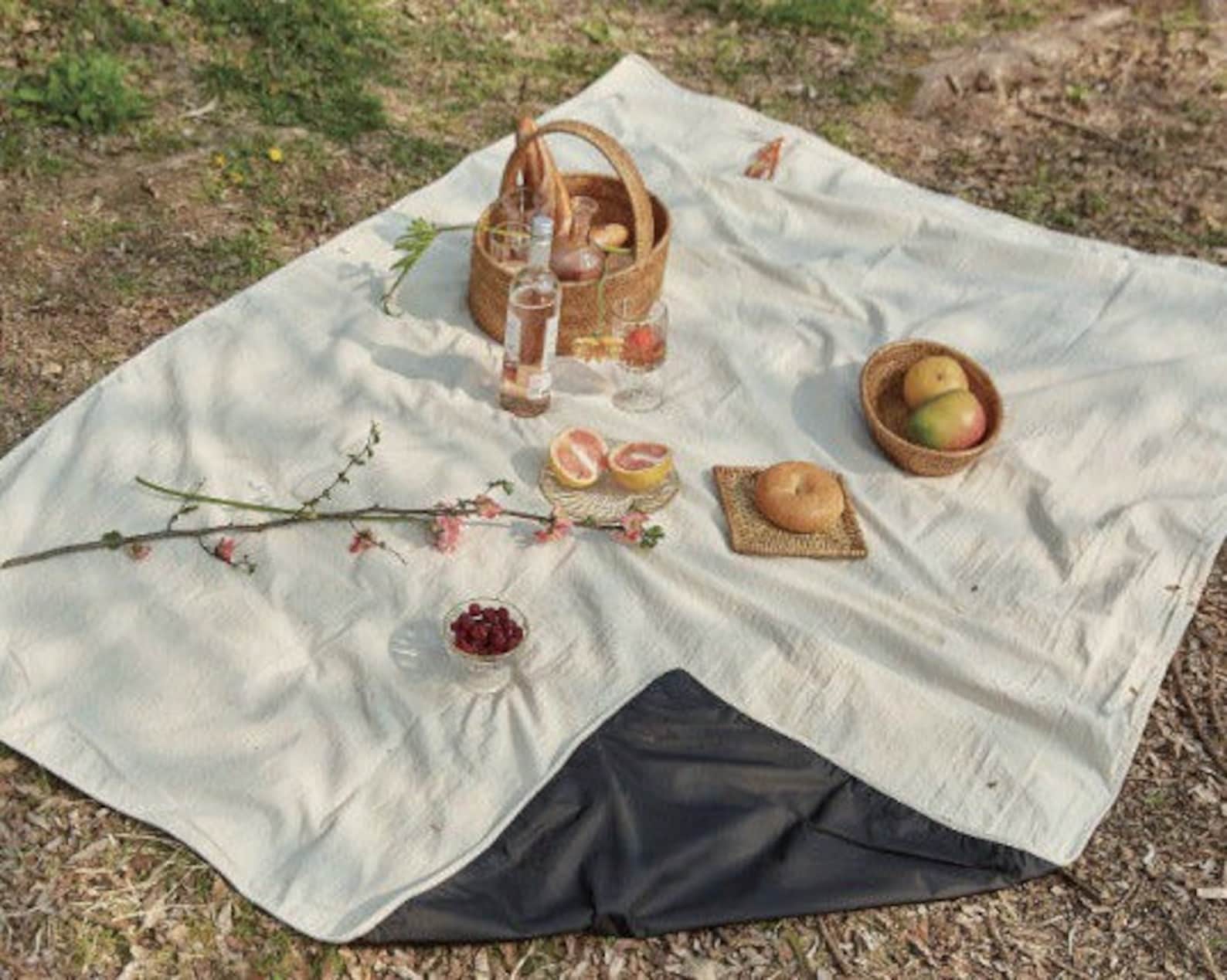 Cotton Waterproof Boho Picnic Rug White boho picnic blanket Etsy